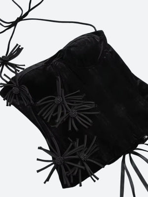 Corset Top & Ruffled Mini Skirt Two Piece Set