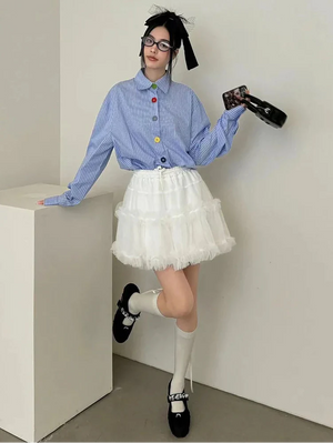 Oversized Stripe Button-Up Shirt