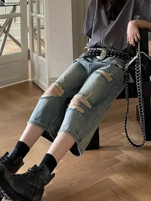 Ripped Jean Shorts