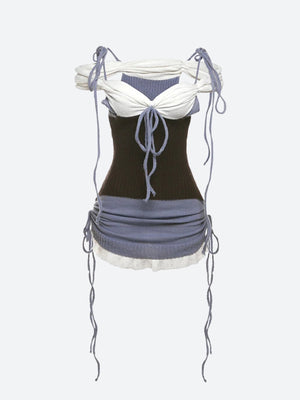 Ruched Knitted Mini Dress