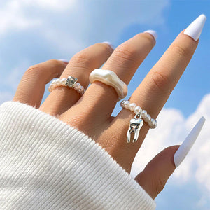 Vintage Pearl Ring Set