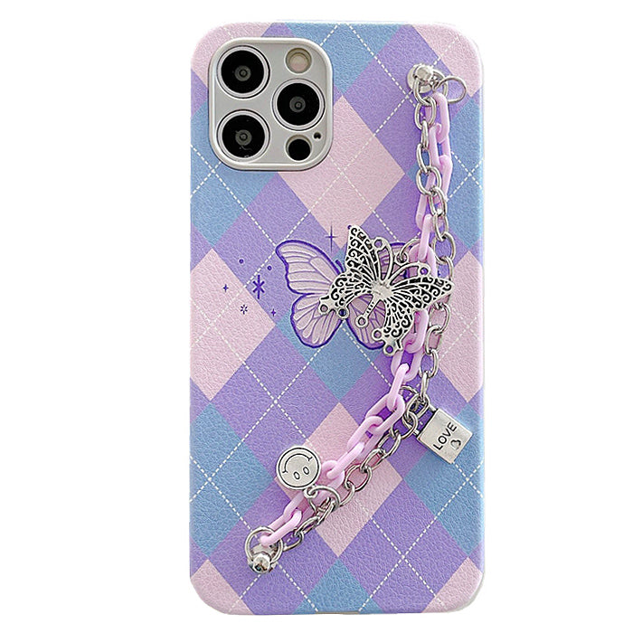 Butterfly Chain Argyle iPhone Case