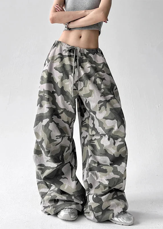 Drawstring Camo Baggy Pants