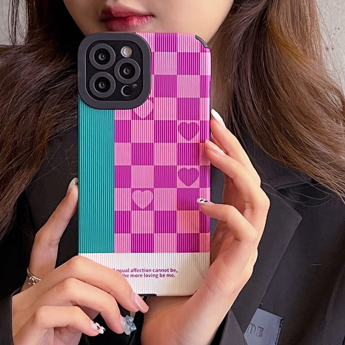 Heart Grid iPhone Case