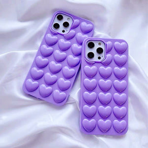 Lilac Bubble Heart iPhone Case