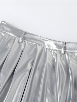 Metallic Silver Maxi Dress