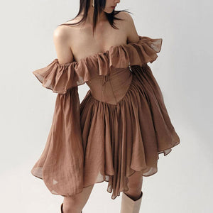 Mocha Brown Mini Dress
