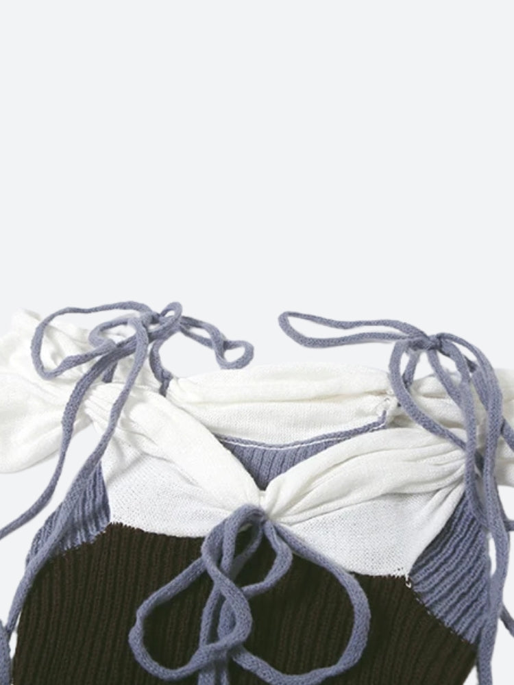 Ruched Knitted Mini Dress