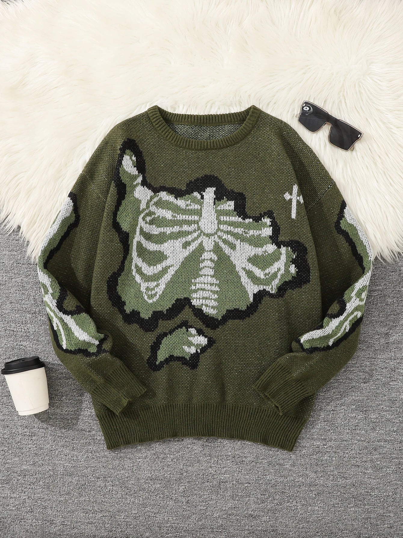 Weirdcore Skeleton Sweater