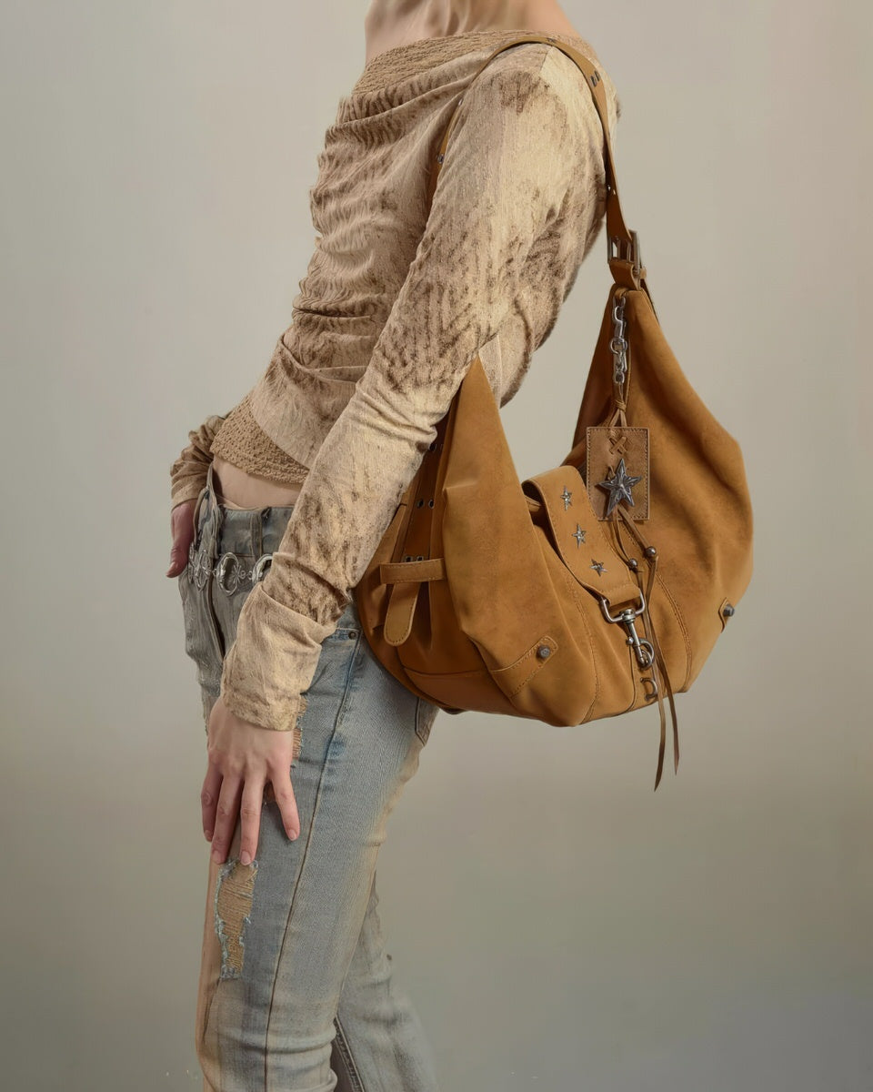 Star Detail Hobo Bag