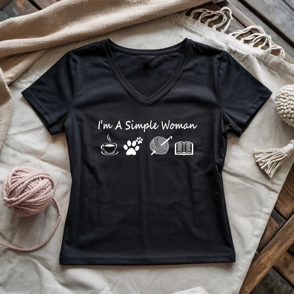 Simple Crocheter Lady V-neck