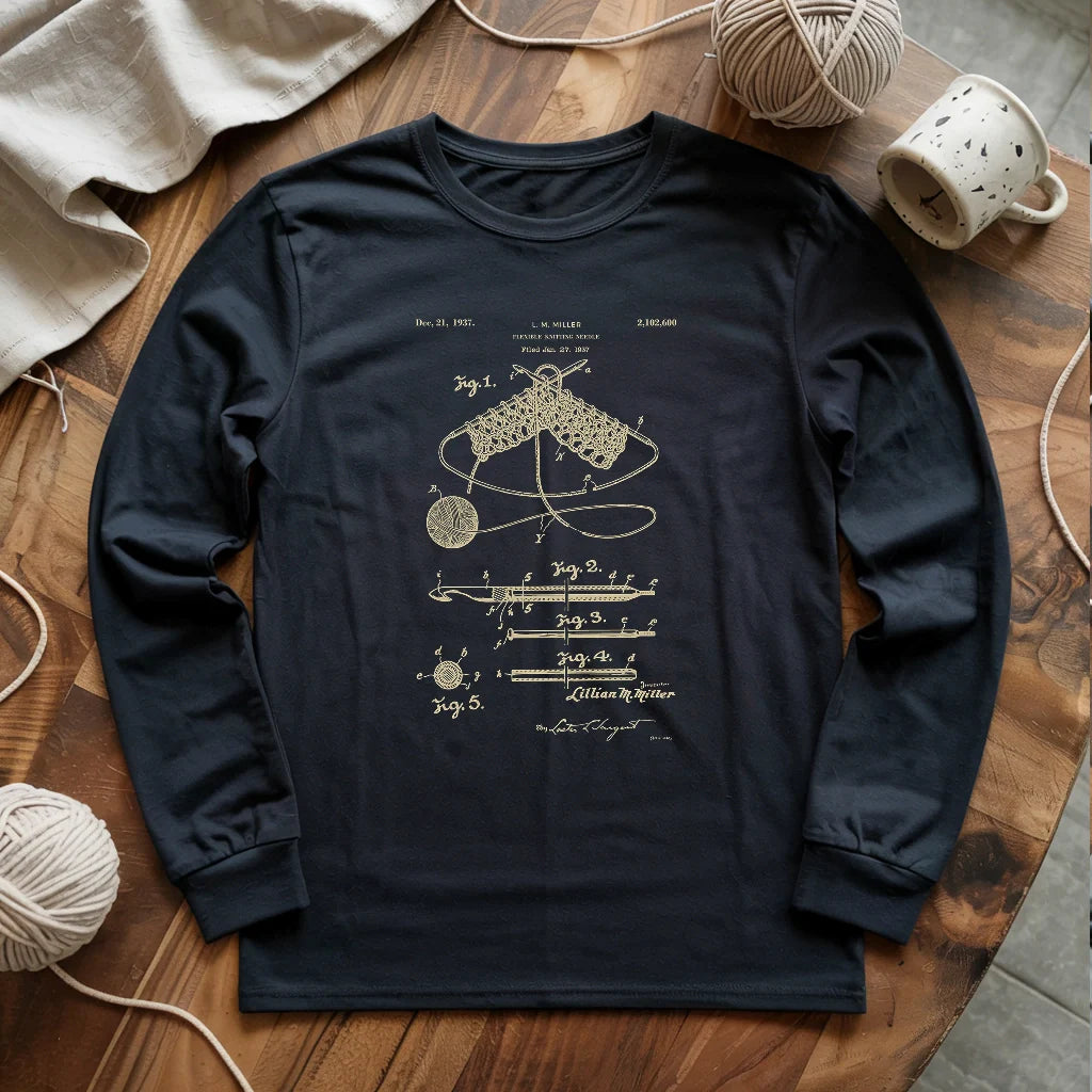 Vintage Knitting Pattern Long Sleeve T-shirt