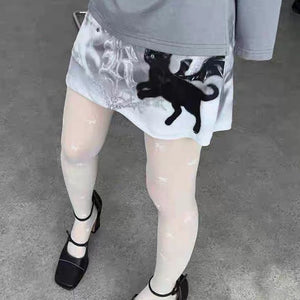 Black Cat Mini Skirt