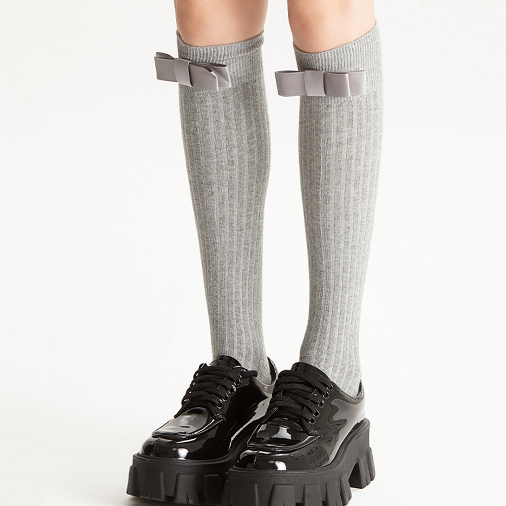 Bowknot Knee-High Socks
