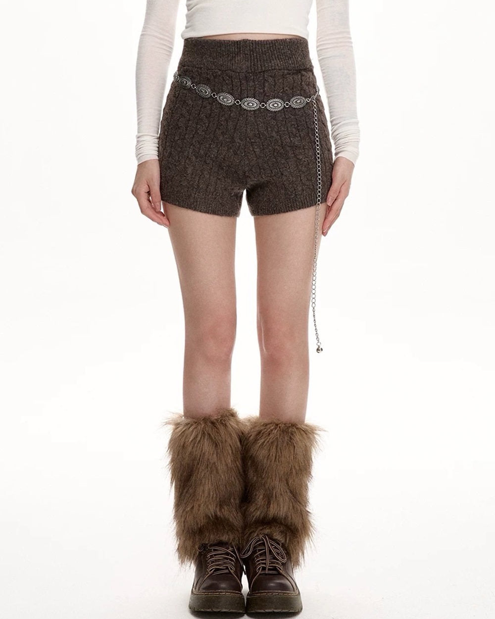 Cozy Days Cable Knitted Shorts