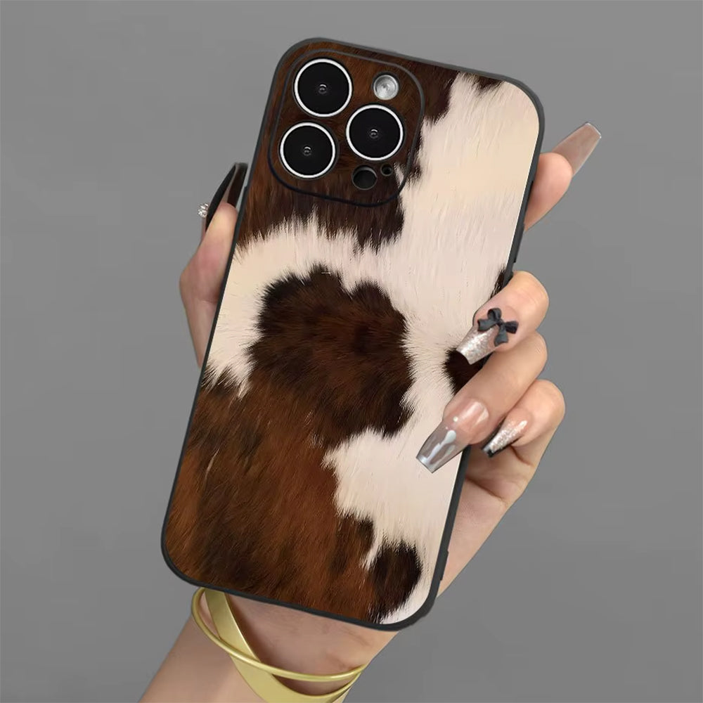 Brown Cow Print iPhone Case