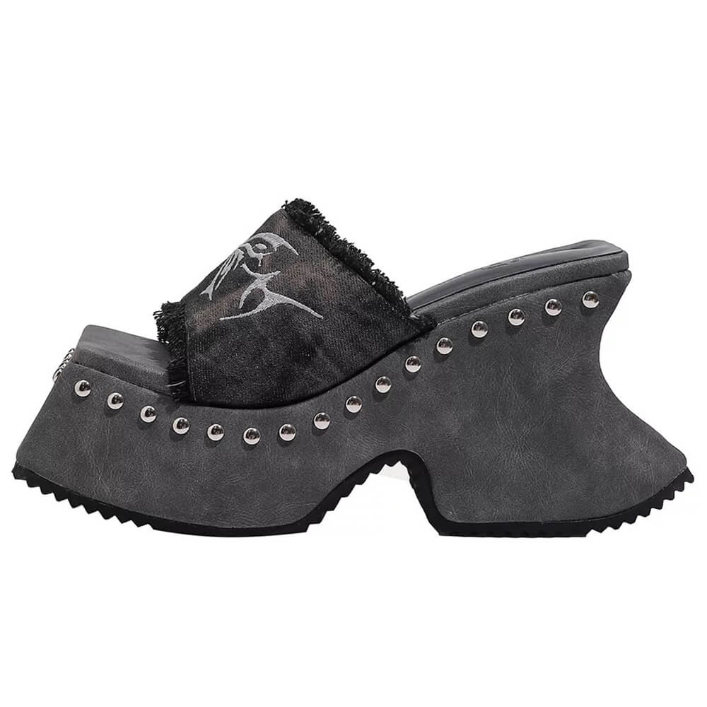 Fairy Grunge Platform Slide Sandals