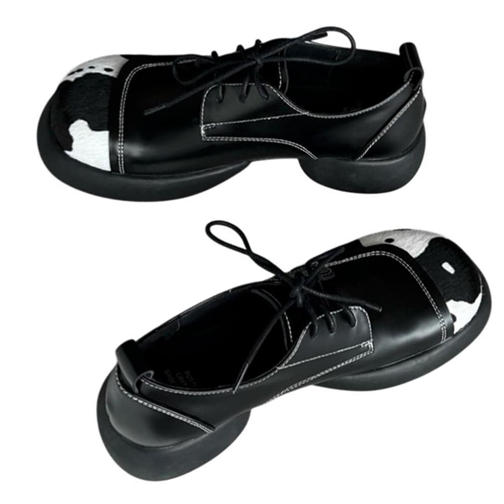 Cow Print Oxford Boots