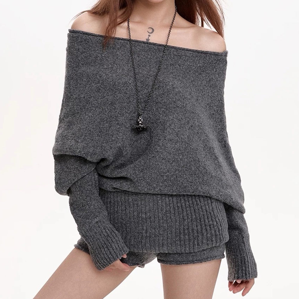 Cozy Days Off-Shoulder Loose Sweater