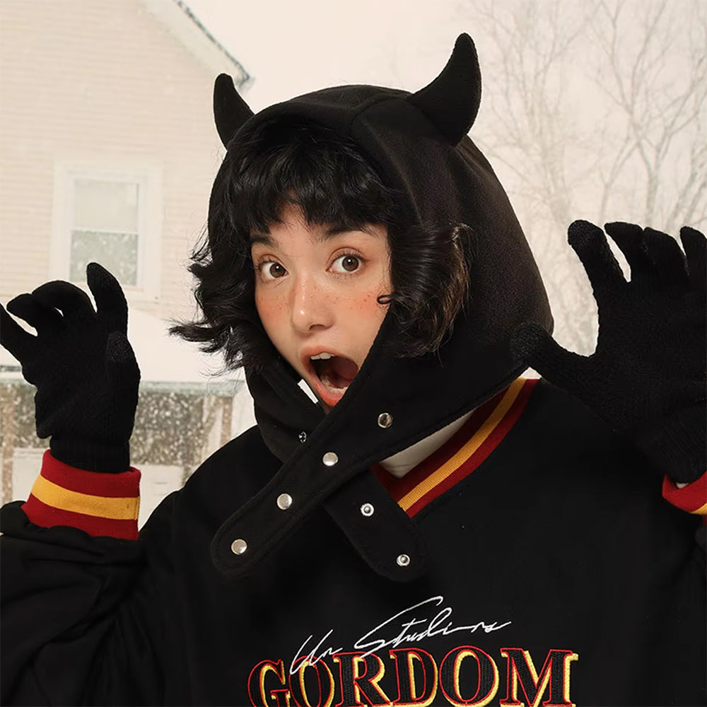 Devil Horns Hood Hat