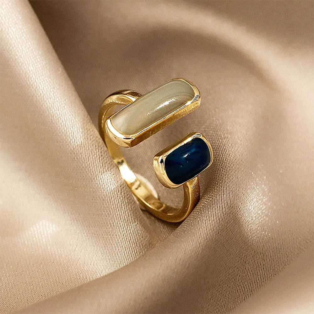 Double Stone Aesthetic Ring