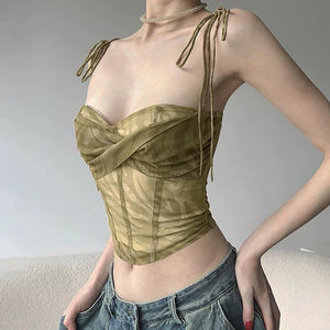 Fairycore Mesh Bustier Top