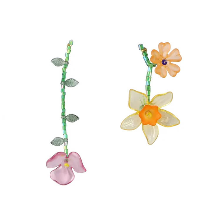 Fairycore Flower Mismatched Earrings