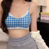 Gingham Picnic Ruffle Bra Top