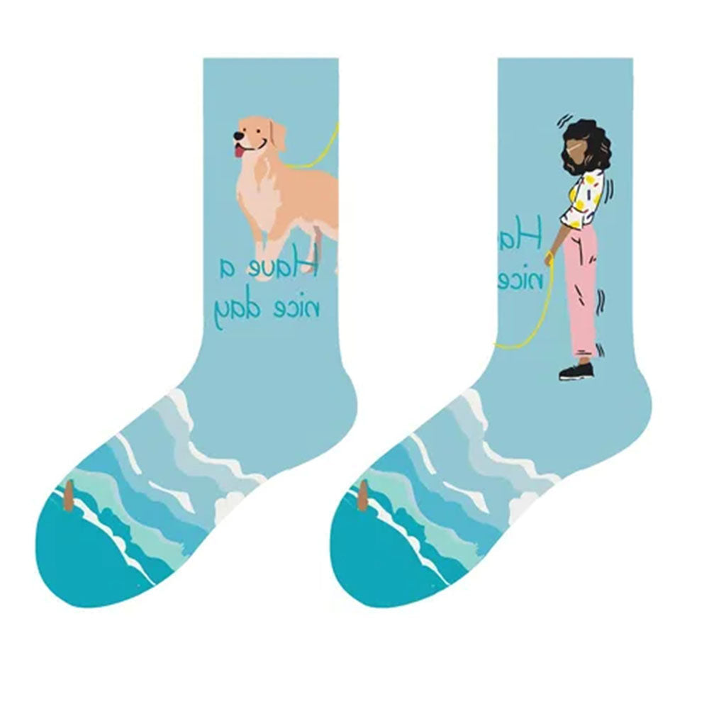 Girl with Dog Socks