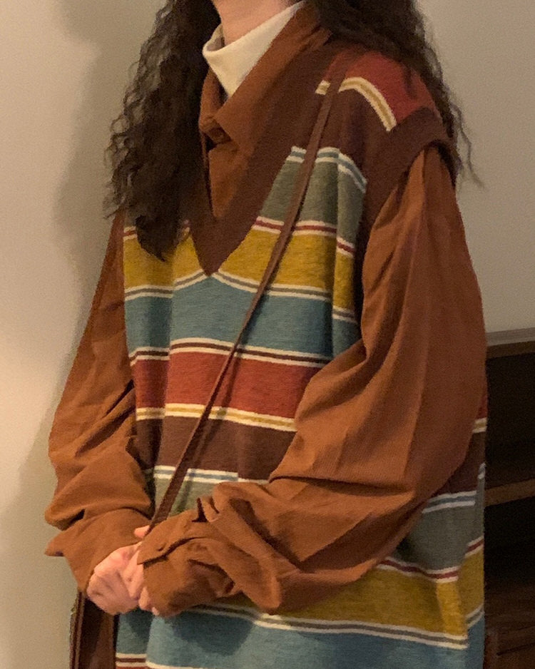 Prep School Striped Knit Vest