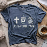 Jesus, Coffee and Yarn T-shirt