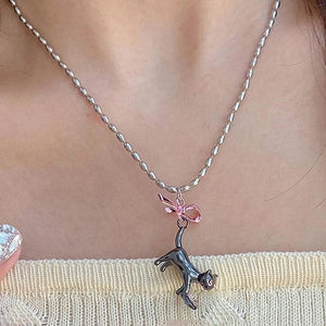 Kitten & Bow Necklace