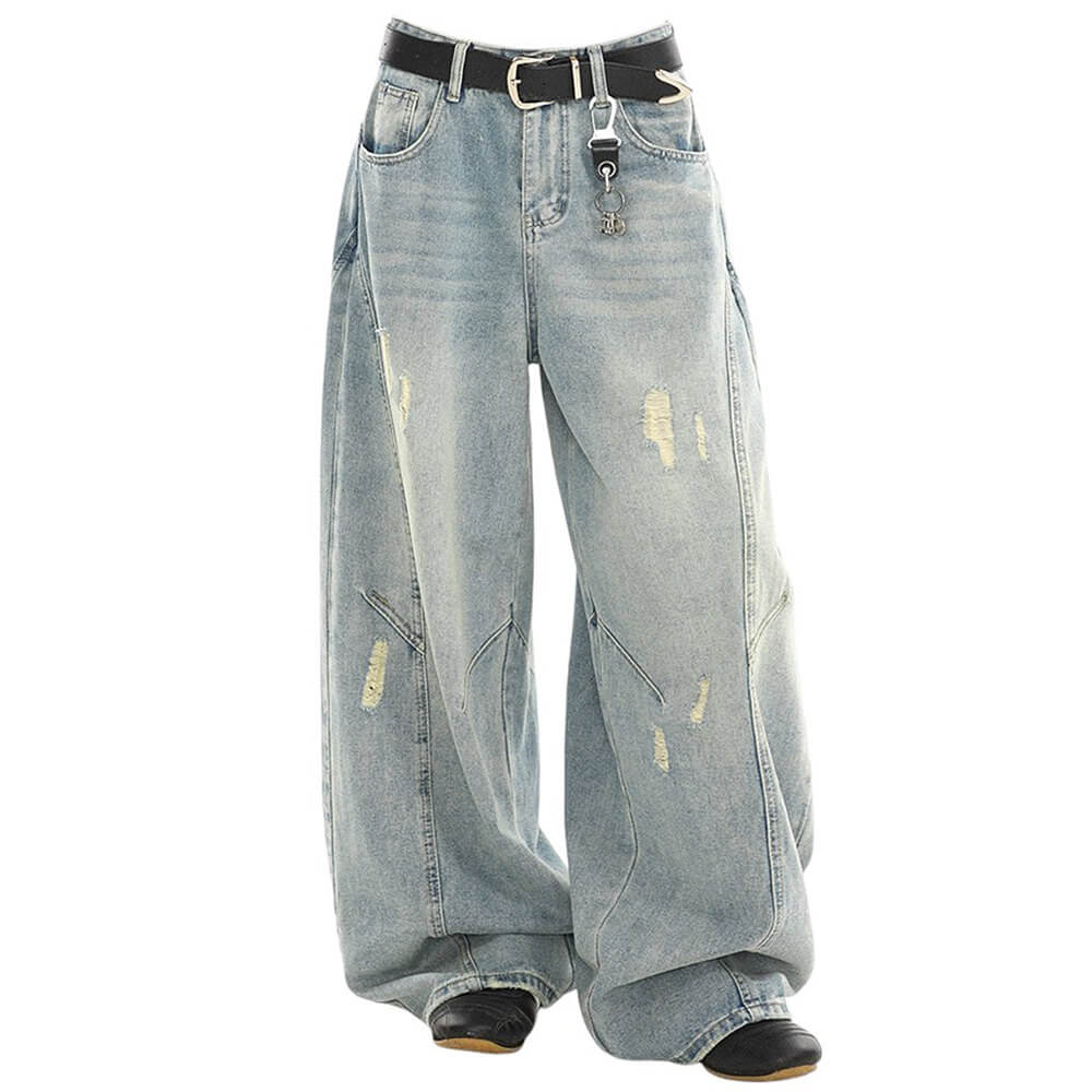 Skater Girl Distressed Baggy Jeans