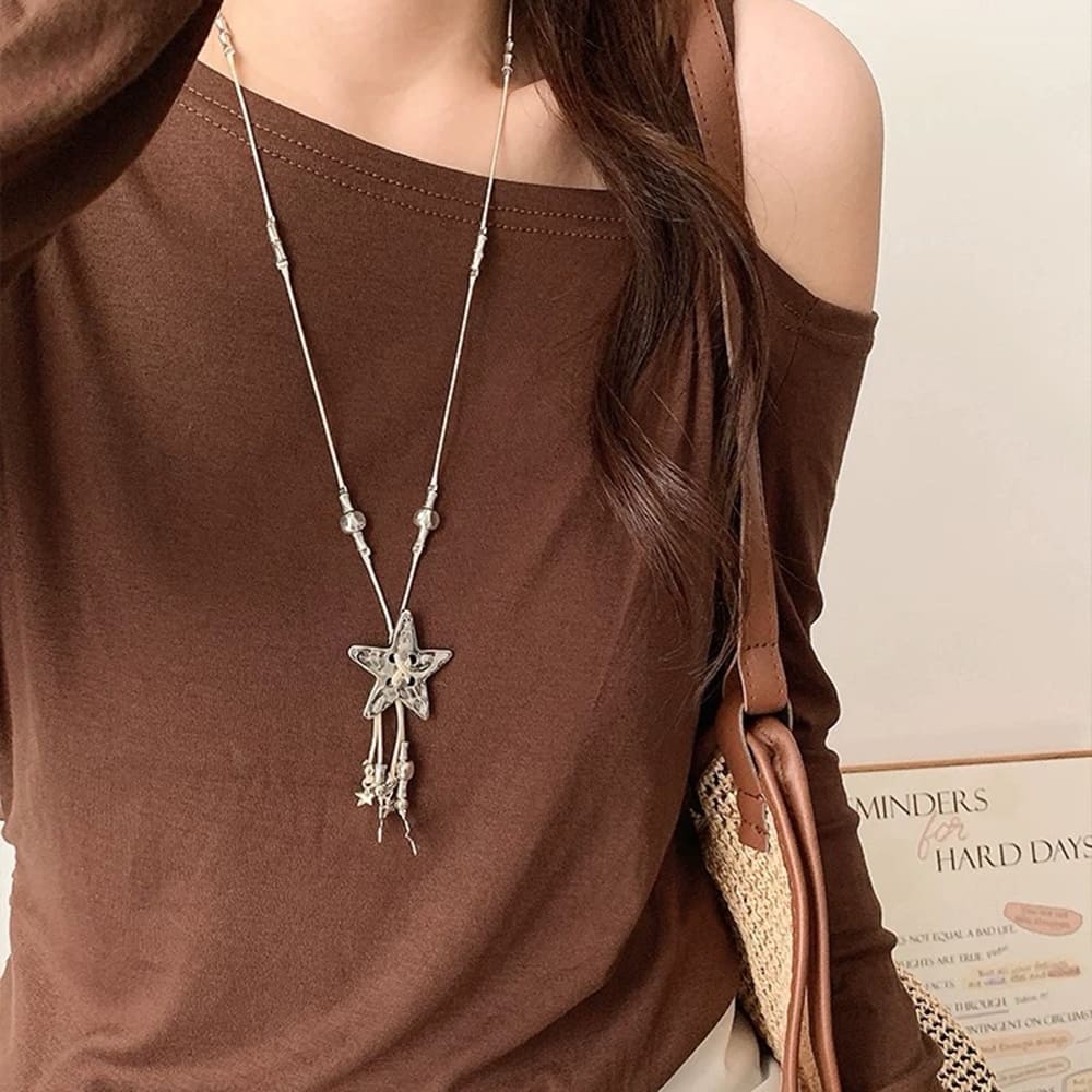 Long Star Charm Necklace