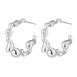 Metal Drops Hoop Earrings