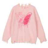 Pastel Pink Butterfly Sweater