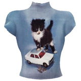 Playful Kitten Y2K Baby Tee