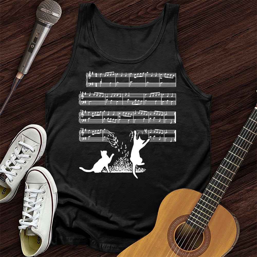Cat Music Sheet Tank Top
