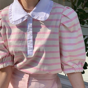 Puff Sleeve Sailor Stripe Tee