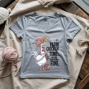 Yarn Chicken Time Lady V-neck