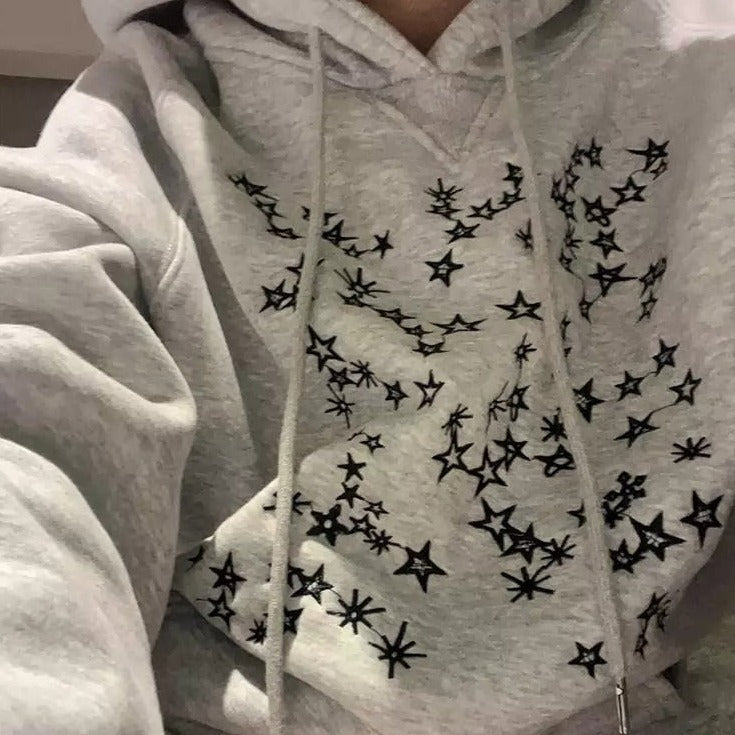 Stars Embroidery Hoodie