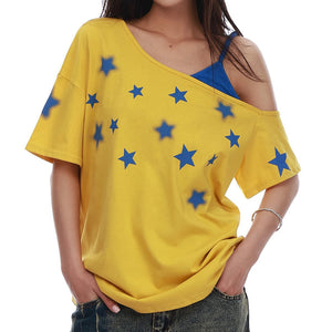 Star Girl Off Shoulder Graphic Tee