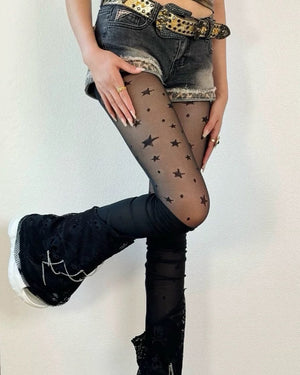 Star Print Tights