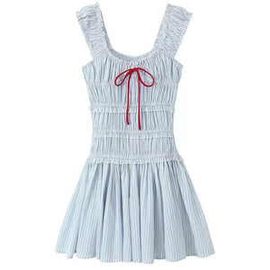 Seaside Striped Ruffle Mini Dress
