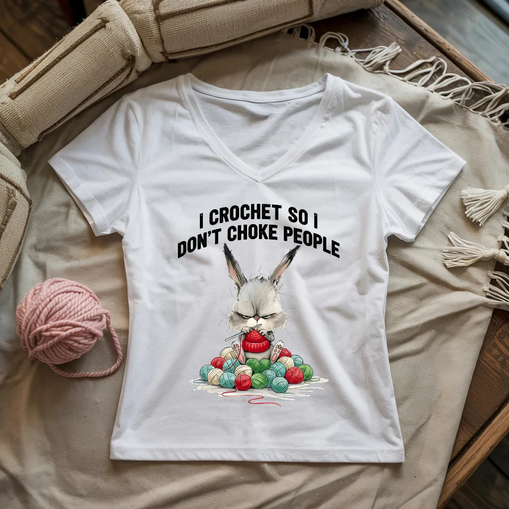Crochet Not Choke Lady V-neck