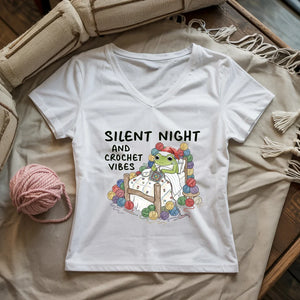 Silent Night and Crochet Vibes Lady V-neck
