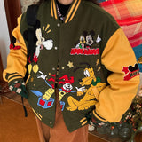 Cartoon College Style Bomber Jacket