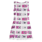 Y2K Flashback Camera Print Dress