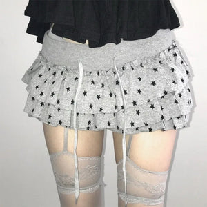 Star Girl Ruffled Mini Skirt