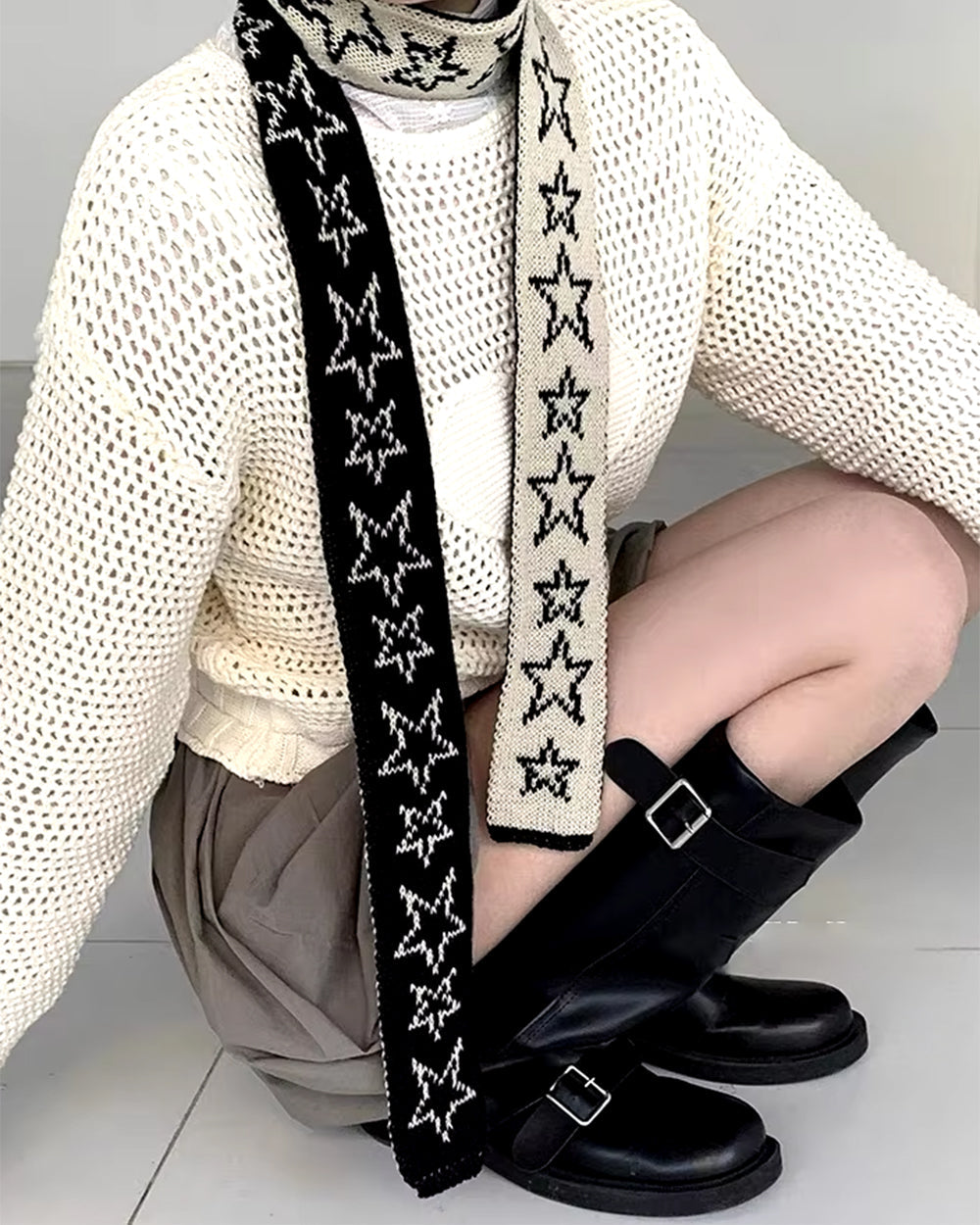 Y2K Star Skinny Scarf